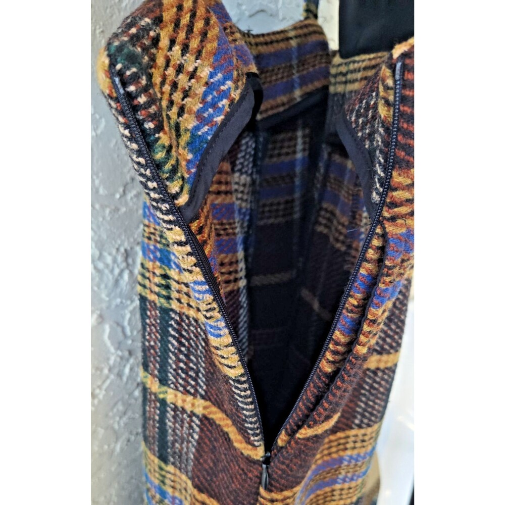 CIDER Brown Tweed Plaid Wide-Leg Bib Jumpsuit Overalls Romper XL Clueless Pocket - Picture 14 of 16
